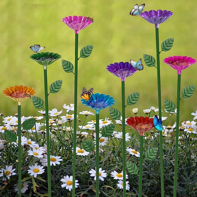 8-Pack Bee Watering Station, Metal Garden Bee Bath