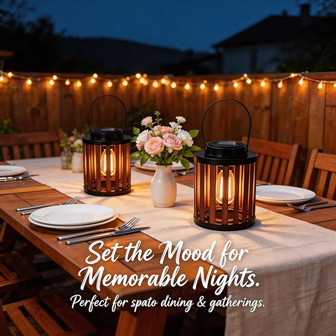 Solar Lanterns Outdoor Waterproof Suitable for Gardens Backyard, Patio Decor, Birthday Gifts for Women Mom Grandma, Hanging Garden Lights for Outside
