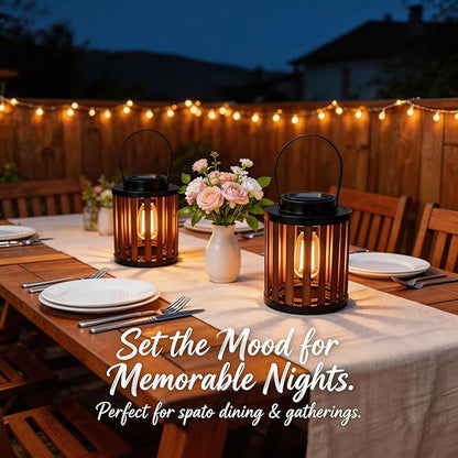Solar Lanterns Outdoor Waterproof Suitable for Gardens Backyard, Patio Decor, Birthday Gifts for Women Mom Grandma, Hanging Garden Lights for Outside