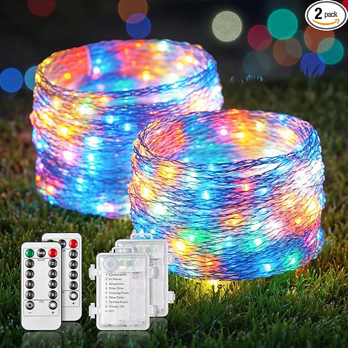 Christmas Fairy Lights 2-Pack, Battery Twinkle Lights