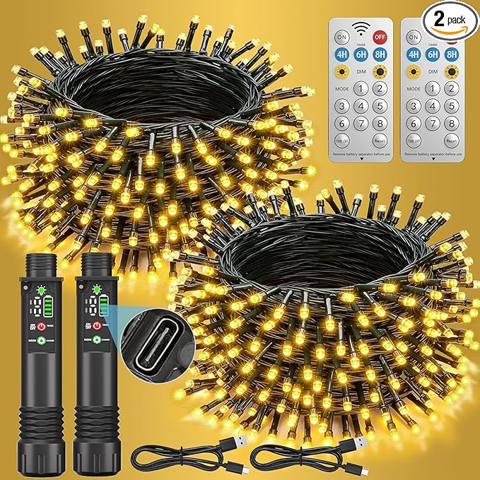 Christmas Porch String Lights, 66ft 200 LED Waterproof