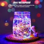 Christmas Porch String Lights 4-Pack, 16ft 50 LED Waterproof