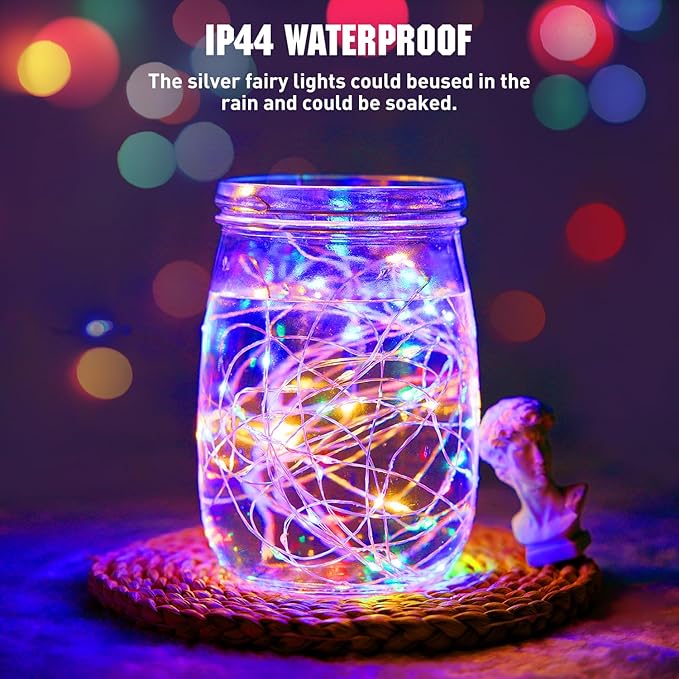 Christmas Porch String Lights 4-Pack, 16ft 50 LED Waterproof