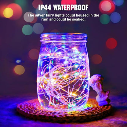 Christmas Porch String Lights 4-Pack, 16ft 50 LED Waterproof