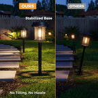 Black Solar Path Lights, Outdoor Garden LED