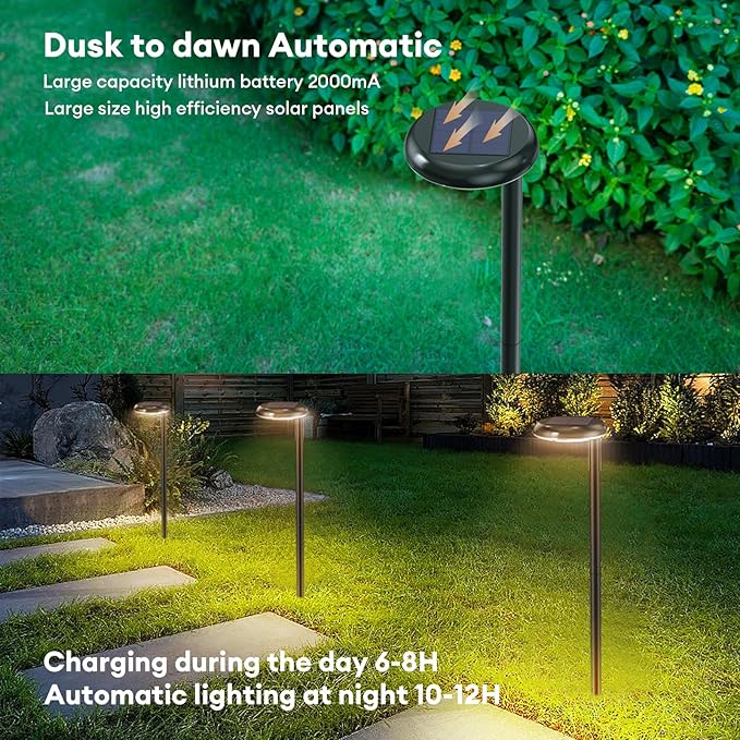 Solar Garden Path Lights, Waterproof