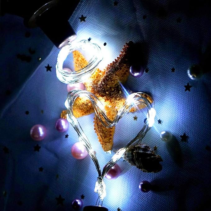 12-Pack Outdoor String Lights, Cool White Waterproof LED