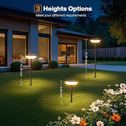 Solar Pathway Lights Outdoor, 6 Pack Tall Solar Garden Lights Outdoor Waterproof for Yard Flower Bed Patio Path Walkway Driveway Outside Decor Landscape Lighting