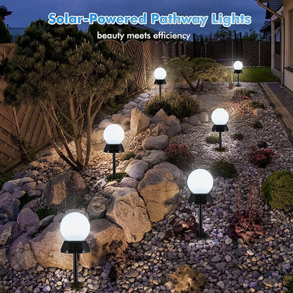 BlcTec Solar Pathway Lights Outdoor, Cool White Path Lights with 3-Sided Solar Panels, 18H Runtime, IP65 Waterproof, Auto On/Off for Patio, Garden, Lawn, Driveway, Yard, Landscape Decor, 2 Pack
