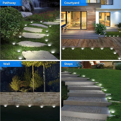 Peasur Mini Solar Ground Lights, 24 Pack Flat Solar Disc Lights Outdoor Waterproof, 2.3 Inch Small Solar Garden Lights Landscape Lighting for Outside Pathway Garden Yard Lawn Walkway,Cool White
