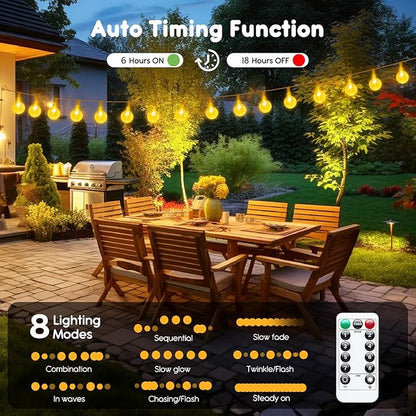 Warm White Porch String Lights, 17ft Weatherproof LED