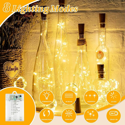 2-Pack 120 LED Christmas Twinkle Lights, 20ft Waterproof for Backyard