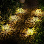 Backyard Solar Lantern Set 2-Pack, Rustic Backyard Lighting
