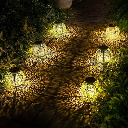 TAKE ME 2 Packs Solar Lanterns Outdoor Lights Waterproof Garden Lanterns for Patio,Outside Mothers Day Gifts Mom Wife Grandma Birthday Gifts [Set of 2]