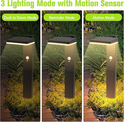 Solar Pathway Lights Outdoor - Motion Sensor Solar Path Light, 72 LED 600 Lumens Super Bright, Aluminum Waterproof Outdoor Garden Light with Groundstake for Yard, Walkway, Lawn, Driveway, 20"