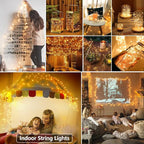 4-Pack 16ft Christmas LED String Lights, Waterproof Timer Lights