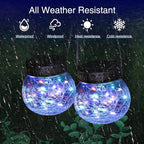 Solar Crackle Lanterns 6-Pack, Outdoor Hanging LED Decor