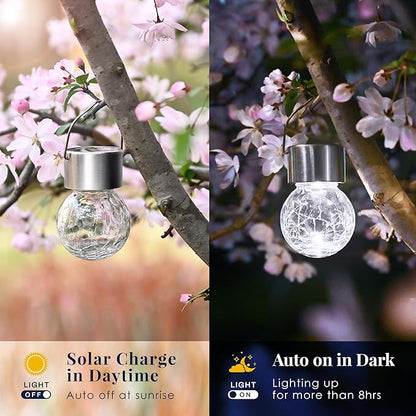 Solpex 12 Pack Hanging Solar Lights Outdoor,Solar Outdoor Lights Decorative, Solar Powered Waterproof Lights, Hanging Globe Light for Garden, Yard, Patio, Lawn, Flower Bed(Cold White)