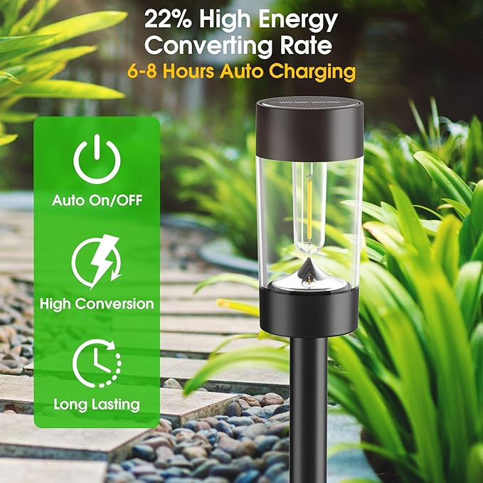 Solar Walkway Path Lights 12-Pack, Waterproof