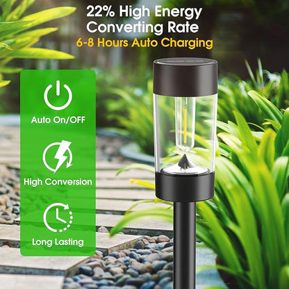 Solar Lights Outdoor, 12 Pack Waterproof Solar Landscape Lighting for Pathway Garden Yard Path Walkway Driveway Lawn Patio Outside Decor, Cool White