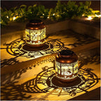Backyard Solar Patio Lanterns, Metal Waterproof LED