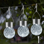 24-Pack Decorative Globe Solar Lanterns for Backyard, Waterproof LED
