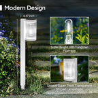 6-Pack Cool White Solar Path Lights, Outdoor Walkway LED