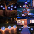 Solar Crackle Lanterns 6-Pack, Outdoor Hanging LED Decor