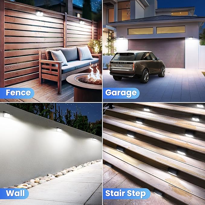 Sleek Solar Patio Lights 4-Pack, Multi-Color LED