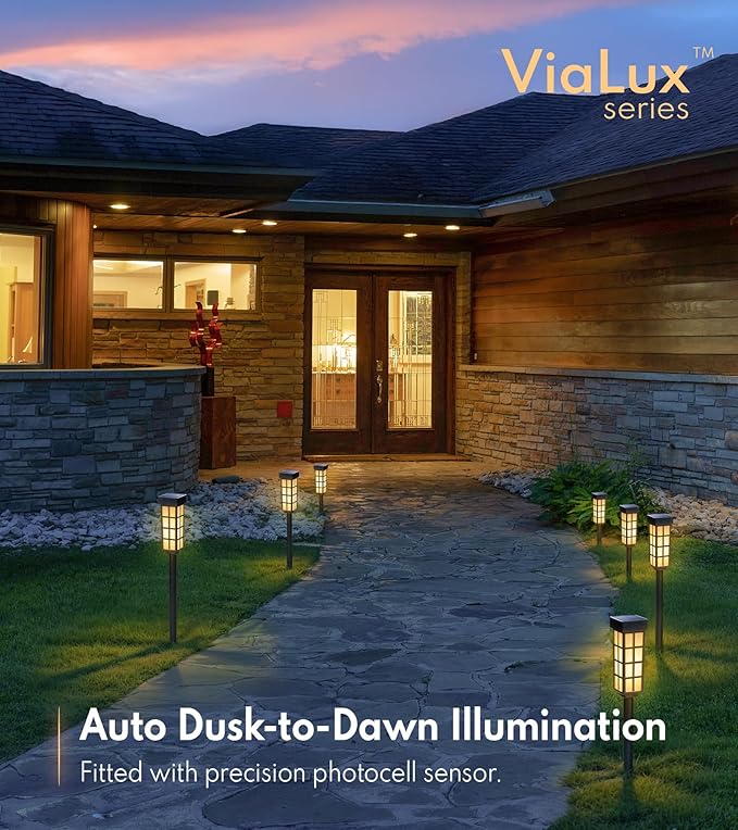 8-Pack Solar Pathway Lights, IP65 Waterproof LED Garden Lights