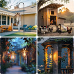 Solar Courtyard Lanterns 2-Pack, Porch Hanging LED Decor