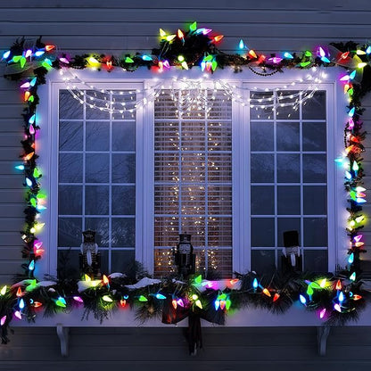 Christmas Porch String Lights, 20ft 60 LED Waterproof