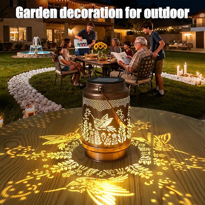Solar Hummingbird Lanterns, Yard Hanging LED Decor