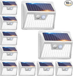10-Pack Solar Stair Step Lights, Cool White Waterproof