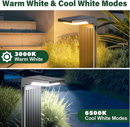 Solar Pathway Lights Outdoor 6Pack, Bright 60LED Solar Path Lights Outside Waterproof, Warm & Cool Walkway Light Solar Powered, Landscape Lighting for Driveway Lawn Patio Garden Yard