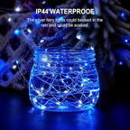 4-Pack Christmas String Lights, 1ft 50 LED Waterproof Twinkle Lights