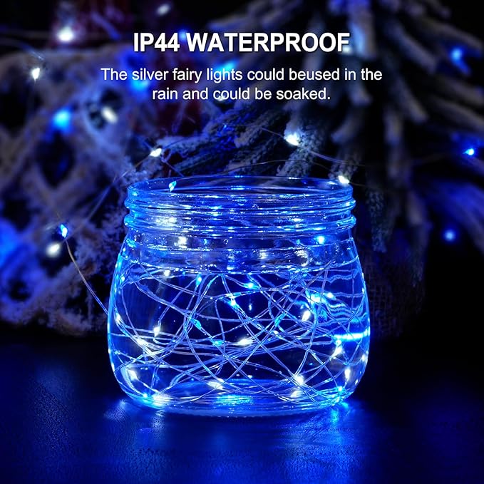 4-Pack Christmas String Lights, 1ft 50 LED Waterproof Twinkle Lights