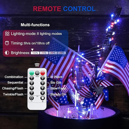 2-Pack Outdoor String Lights, 66ft White Waterproof LED