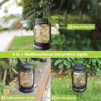 4-Pack Garden Solar Lanterns, Waterproof LED Backyard Lights