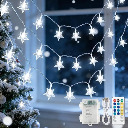 50 LED Christmas Twinkle Lights, 4ft Waterproof for Backyard