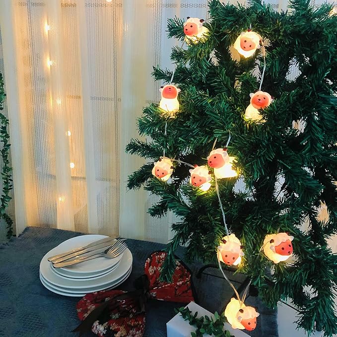 Patio String Lights, 8ft Weatherproof LED