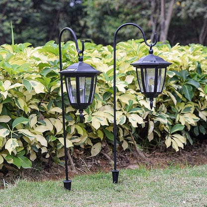 Viewsun 34 Inch Hanging Solar Lights, Shepherd Hook Lights with 2 Shepherd Hooks Waterproof Outdoor Decorative Solar Lantern Lights for Garden Decor, Patio, Backyard, Pathway, 4 Pack