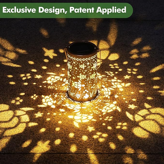 Fabuday Sea Turtle Outdoor Solar Lantern Waterproof - Hanging Solar Power Lights Led for Outside, Garden Decor for Patio, Porch, Balcony, Yard and Deck, Gardening Decorations Gifts for Women Mom