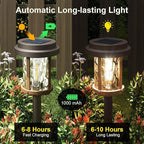 6-Pack Warm White Solar Path Lights, Outdoor Garden LED
