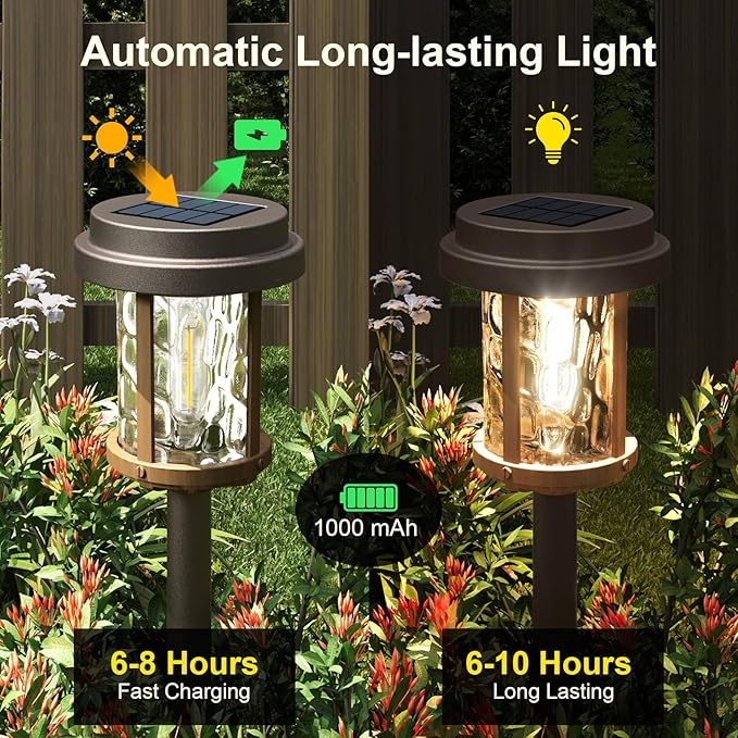 Black Solar Pathway Lights, Garden LED