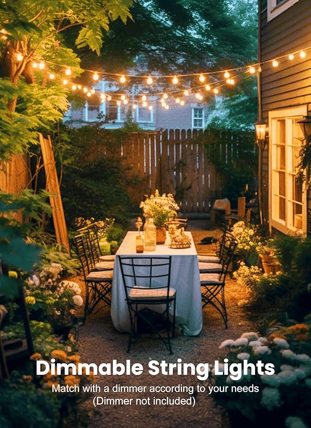 Outdoor String Lights, 30ft Warm White Waterproof LED