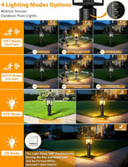 Black Pole Lantern with Planter, Solar Outdoor
