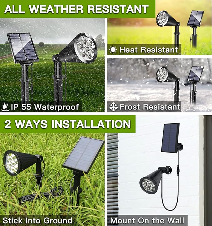 Solar Garden Spotlights 4-Pack, LED