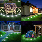 12-Pack Cool White In-Ground Solar Lights, Flat LED Driveway