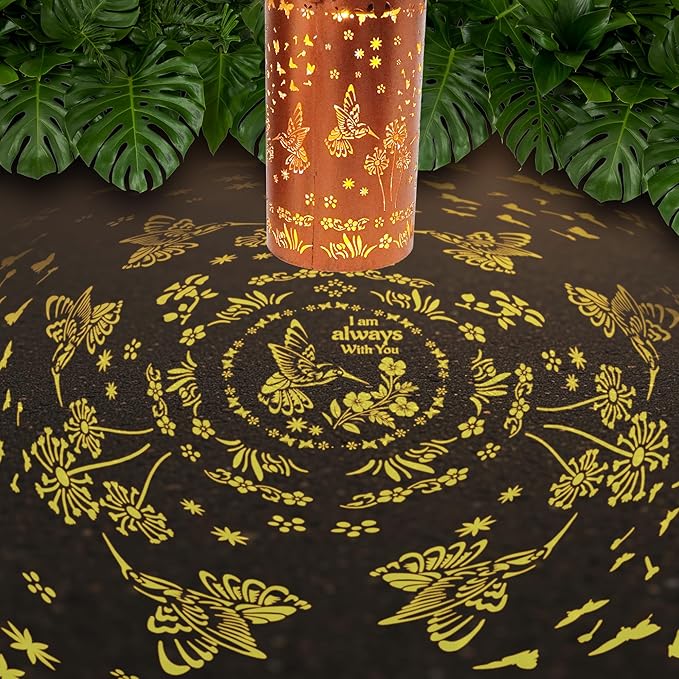 FLAGWIX Sympathy Gifts for Loss of Loved One - Memorial Solar Lanterns Outdoor Waterproof Decor - Hummingbird Gifts for Women, Bereavement Memorial Gift for Mom Grandma, Decorative Lantern for Garden
